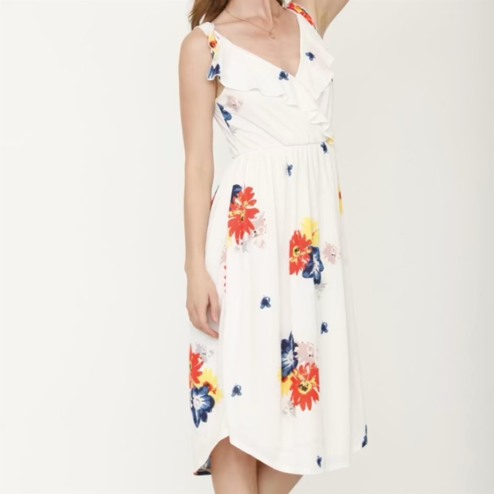 Egs Cold Shoulder Ivory Floral Dress